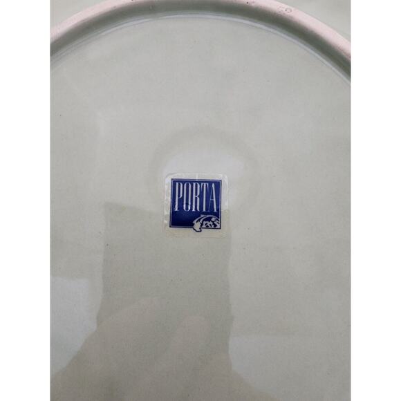 PLATE-SERVING/DECORATIVE-PORTA-Portugal-Green-Embossed-Floral-Frog-Lizard-11" - Picture 14 of 16